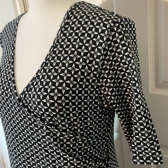 IZOD Black & White Cotton Blend Dress Size M - Picture 3 of 8